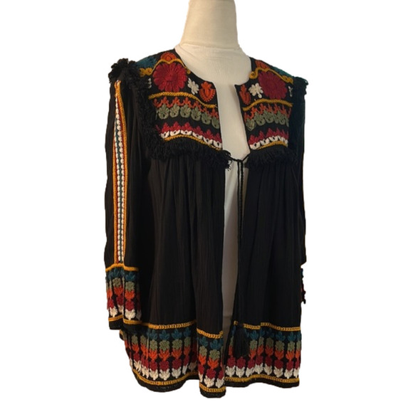 ZARA Trafaluc Outerwear multi color open swing Jacket size S - Picture 5 of 11